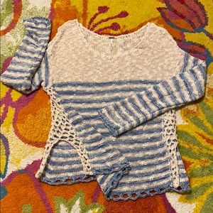 Free People blue and ivory light sweater